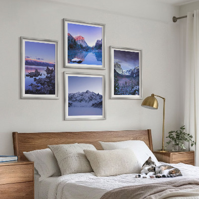 Multi-piece wall decor set Mountain landscapes, sunset, water