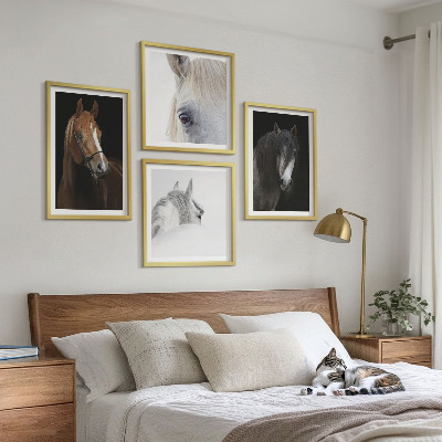 Wall art set Horse portraits in shades