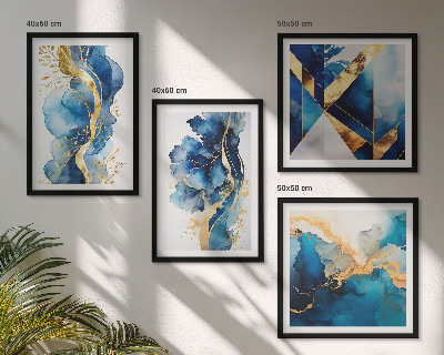 Multi-piece wall decor set Blue abstract patterns