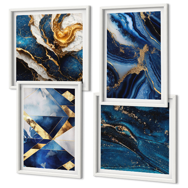 Set of 4 wall art pieces Abstract elegant patterns