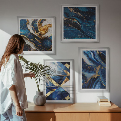 Set of 4 wall art pieces Abstract elegant patterns