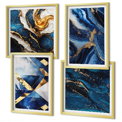 Set of 4 wall art pieces Abstract elegant patterns