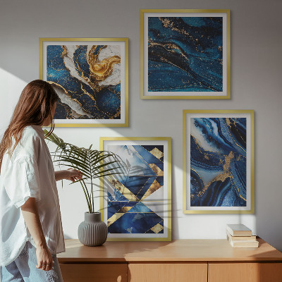 Set of 4 wall art pieces Abstract elegant patterns
