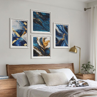 Set of 4 wall art pieces Abstract elegant patterns