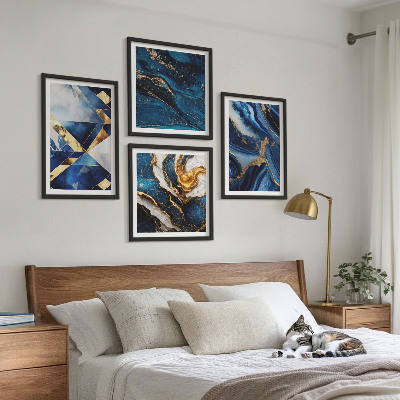 Set of 4 wall art pieces Abstract elegant patterns