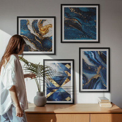 Set of 4 wall art pieces Abstract elegant patterns