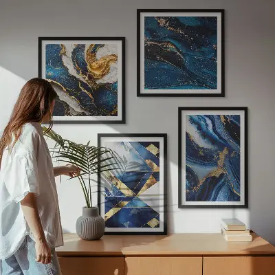 Abstract elegant patterns wall art set of 4 pieces