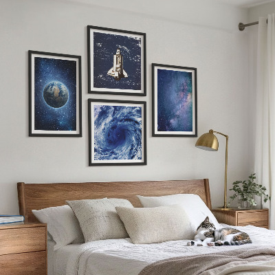 Multi-piece wall decor set Earth space storm galaxy