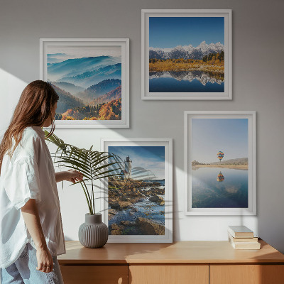 Multi-piece wall decor set Views of nature, lighthouse, mountains