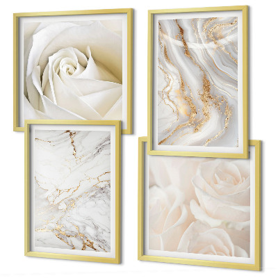 Wall art set Elegant marble patterns