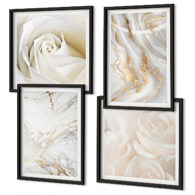 Wall art set Elegant marble patterns