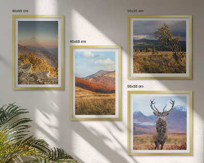 Multi-piece wall decor set Mountain landscapes deer grass