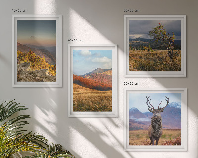 Multi-piece wall decor set Mountain landscapes deer grass