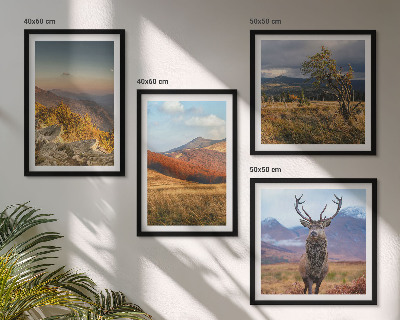 Multi-piece wall decor set Mountain landscapes deer grass