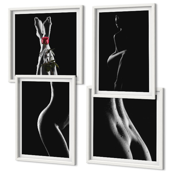 Wall art set Black and white female shapes