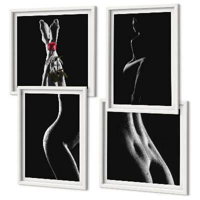Wall art set Black and white female shapes