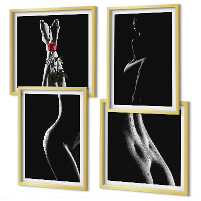Wall art set Black and white female shapes