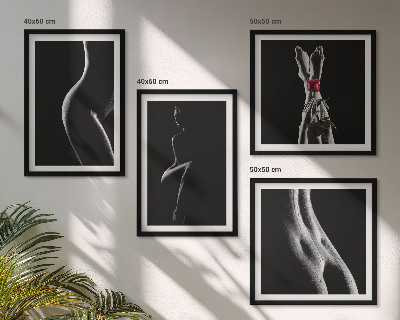 Wall art set Black and white female shapes