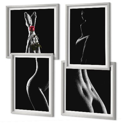 Wall art set Black and white female shapes