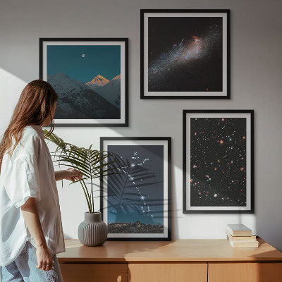 Multi-piece wall decor set Cosmic landscapes of Pisces mountains