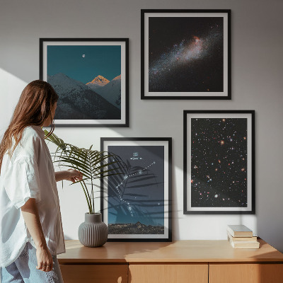 Wall art set Galaxy space Aquarius mountains