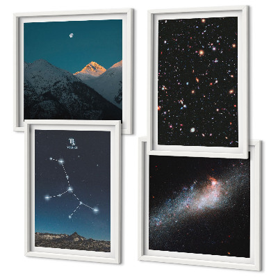 Set of 4 wall art pieces Virgo Galaxy universe