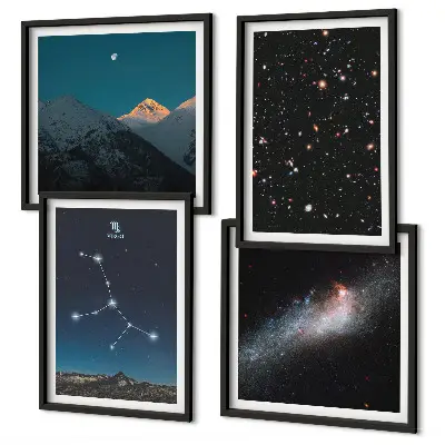 Virgo Galaxy universe wall art set of 4 pieces
