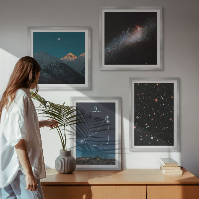 Multi-piece wall decor set Capricorn constellation galaxy