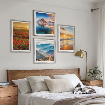 Wall art set Landscapes of mountains and seas in the west