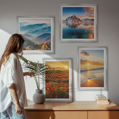 Wall art set Landscapes of mountains and seas in the west