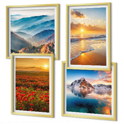 Wall art set Landscapes of mountains and seas in the west
