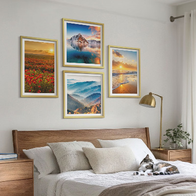 Wall art set Landscapes of mountains and seas in the west