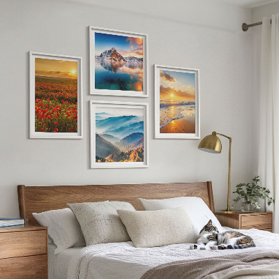 Wall art set Landscapes of mountains and seas in the west