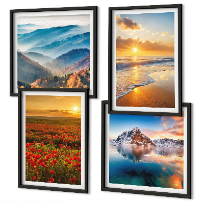 Wall art set Landscapes of mountains and seas in the west