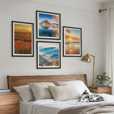 Wall art set Landscapes of mountains and seas in the west