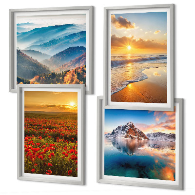 Wall art set Landscapes of mountains and seas in the west