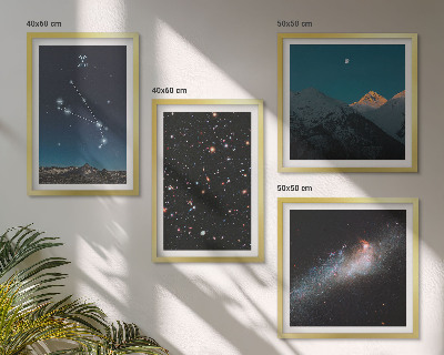 Set of 4 wall art pieces Cosmic landscapes of galaxies