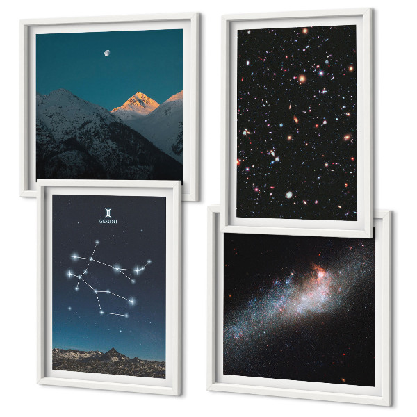 Wall art set Twins galaxy stars