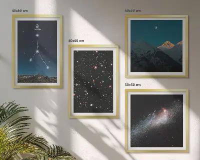 Space galaxy constellation Cancer wall art set of 4 pieces