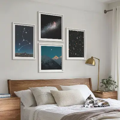 Leo Galaxy and Space wall art set of 4 pieces