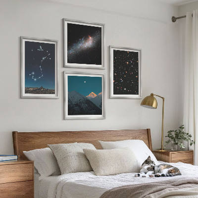 Multi-piece wall decor set Space landscapes of galaxies