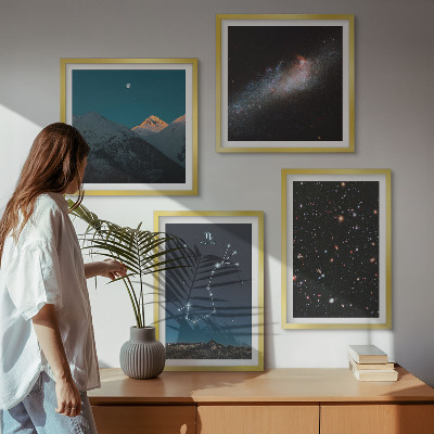 Multi-piece wall decor set Space landscapes of galaxies