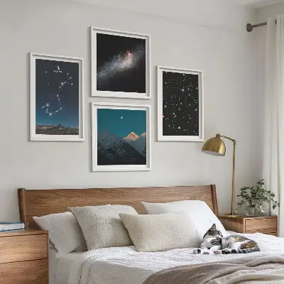 Space galaxy landscape wall art multi-piece decor set