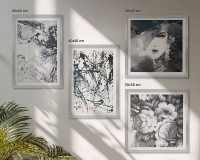 Wall art set Abstract black and white patterns