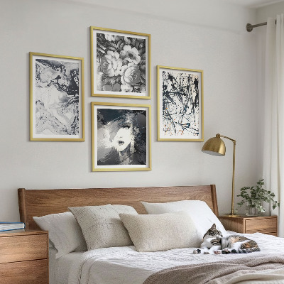 Wall art set Abstract black and white patterns