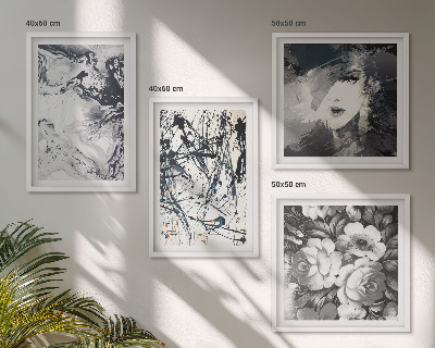 Wall art set Abstract black and white patterns