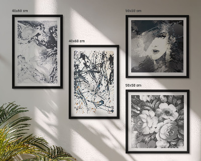Wall art set Abstract black and white patterns