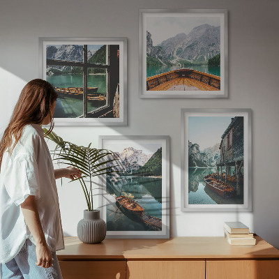 Wall art set Mountain lake Łódź house