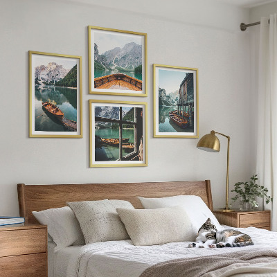 Wall art set Mountain lake Łódź house