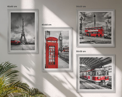 Multi-piece wall decor set Iconic cities London Paris railway